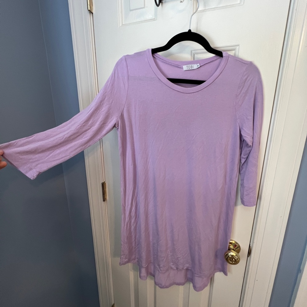 Lavender long sleeve tshirt dress